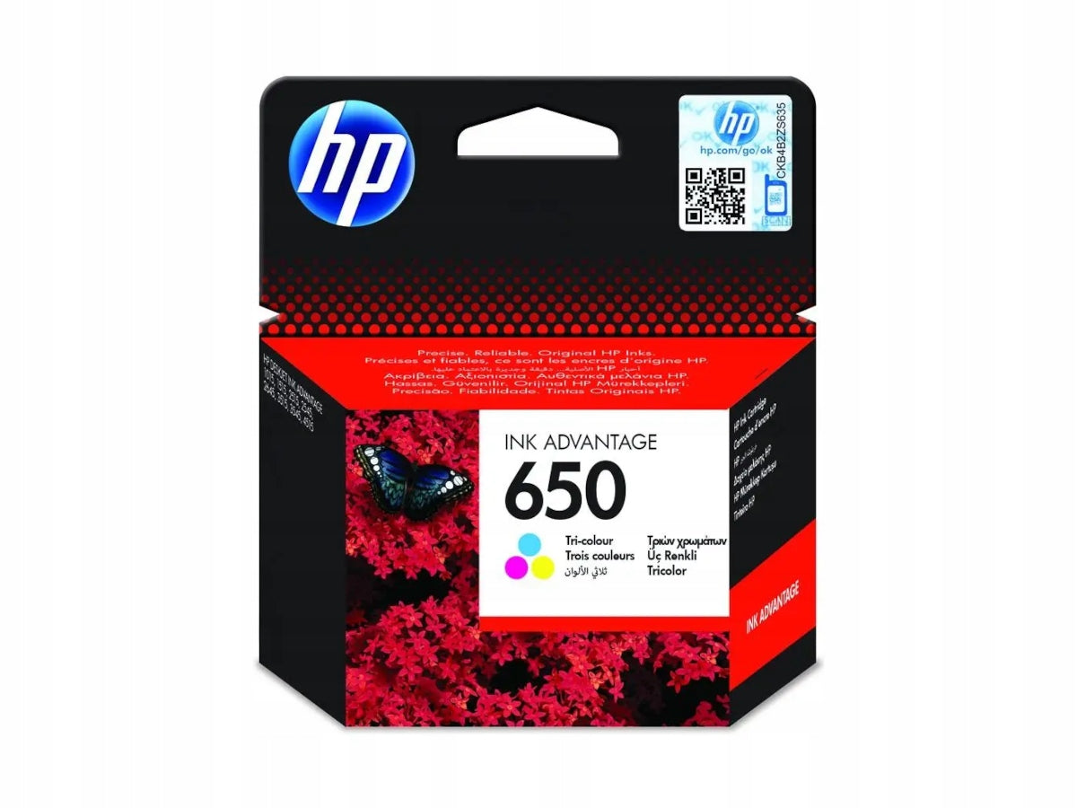 HP 650 BLACK CZ101AE + COLOUR CZ102AE DeskJet Ink Advantage Manufacturer code 650, CZ101AE, CZ102AE