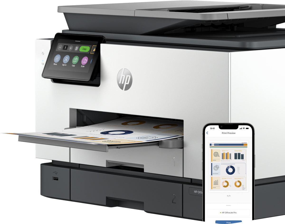 HP OfficeJet Pro 9130b multifunction inkjet printer (color). EAN (GTIN) 0197029469397