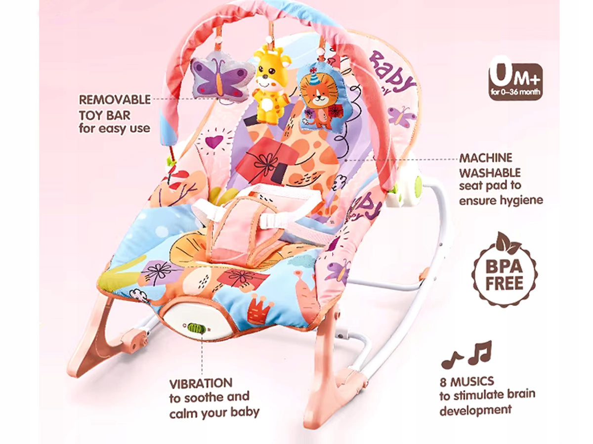 HQ Class Rocker Deckchair Crib Rocker Cradle Vibration Pink Brand Zutto