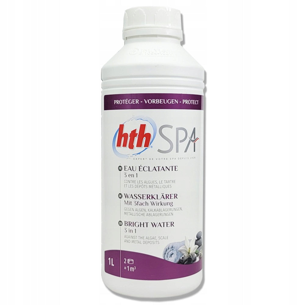 HTH SPA Antialgae 1L Water Crystallizer Jacuzzi Pool Cleans Clarifies Water Packaging status original