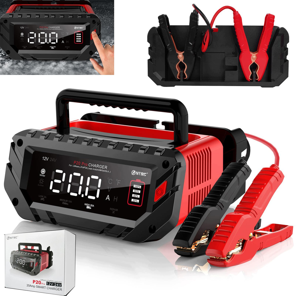 HTRC 12 V/24 V, 20 A Car Battery Charger