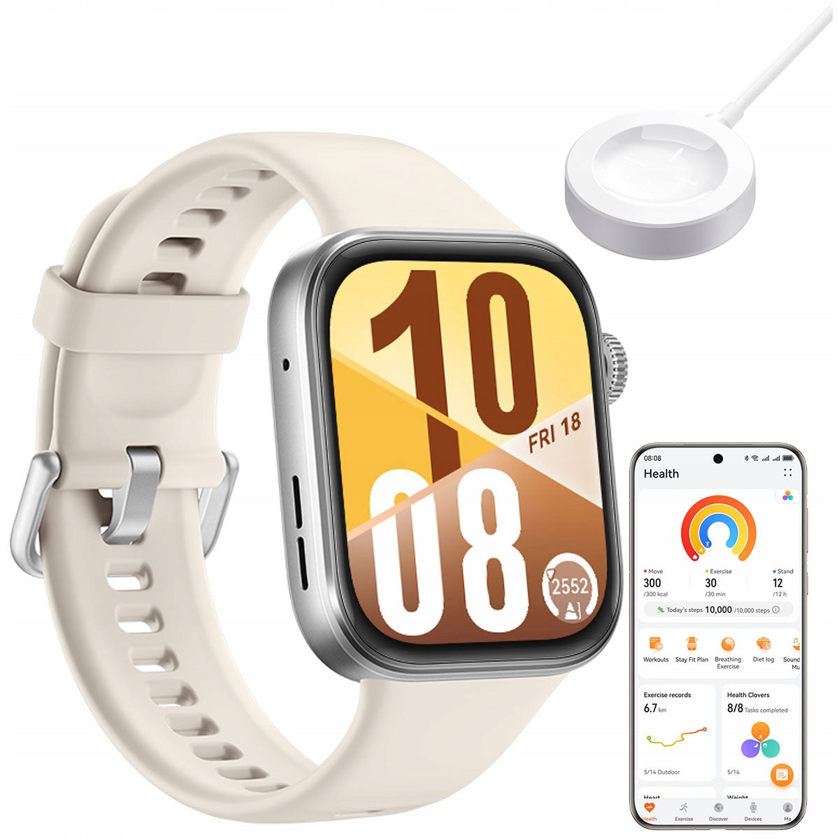HUAWEI WATCH Fit 4 WHITE DUAL GPS 5 ATM SPo2 SLEEP ANALYSIS NFC CALLS BT