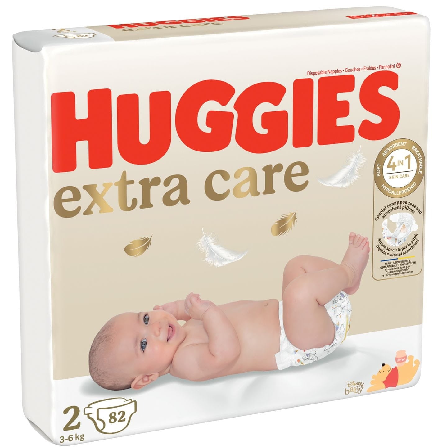 HUGGIES diapers Extra Care size 2 (3-6kg) 82 pcs Packaging status original