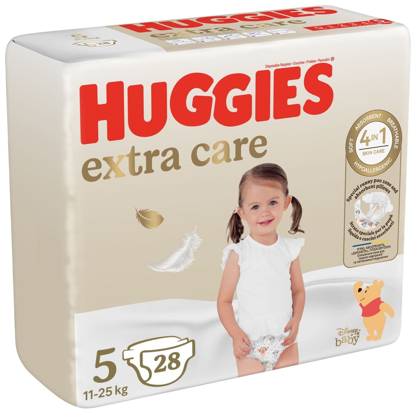 HUGGIES diapers Extra Care size 5 (11-25 kg) 28pcs Packaging status original