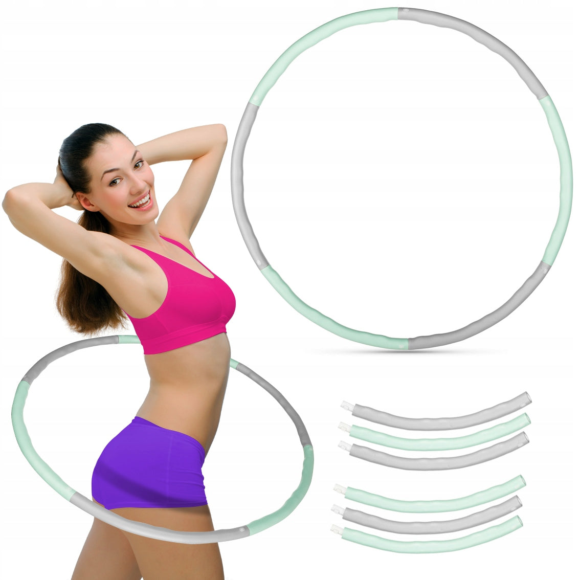 HULA HOOP FOLDING WHEEL WITH SLIMMING MASSAGER NEOPRENE 100COM GYMTEK