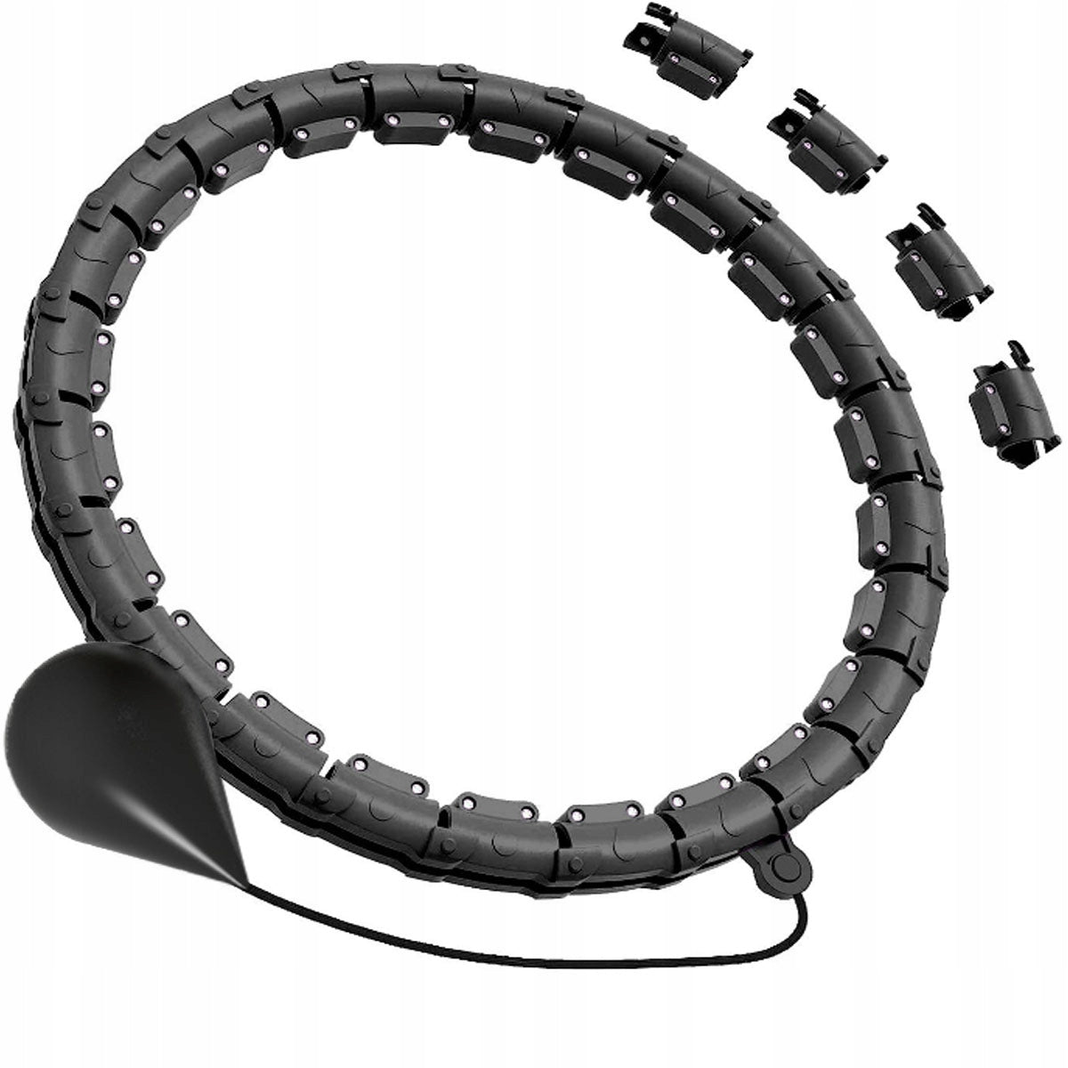 HULA HOOP SLIMMING WITH WEIGHT PROTRUSION MASSAGER METAL BEARINGS SMART Color black