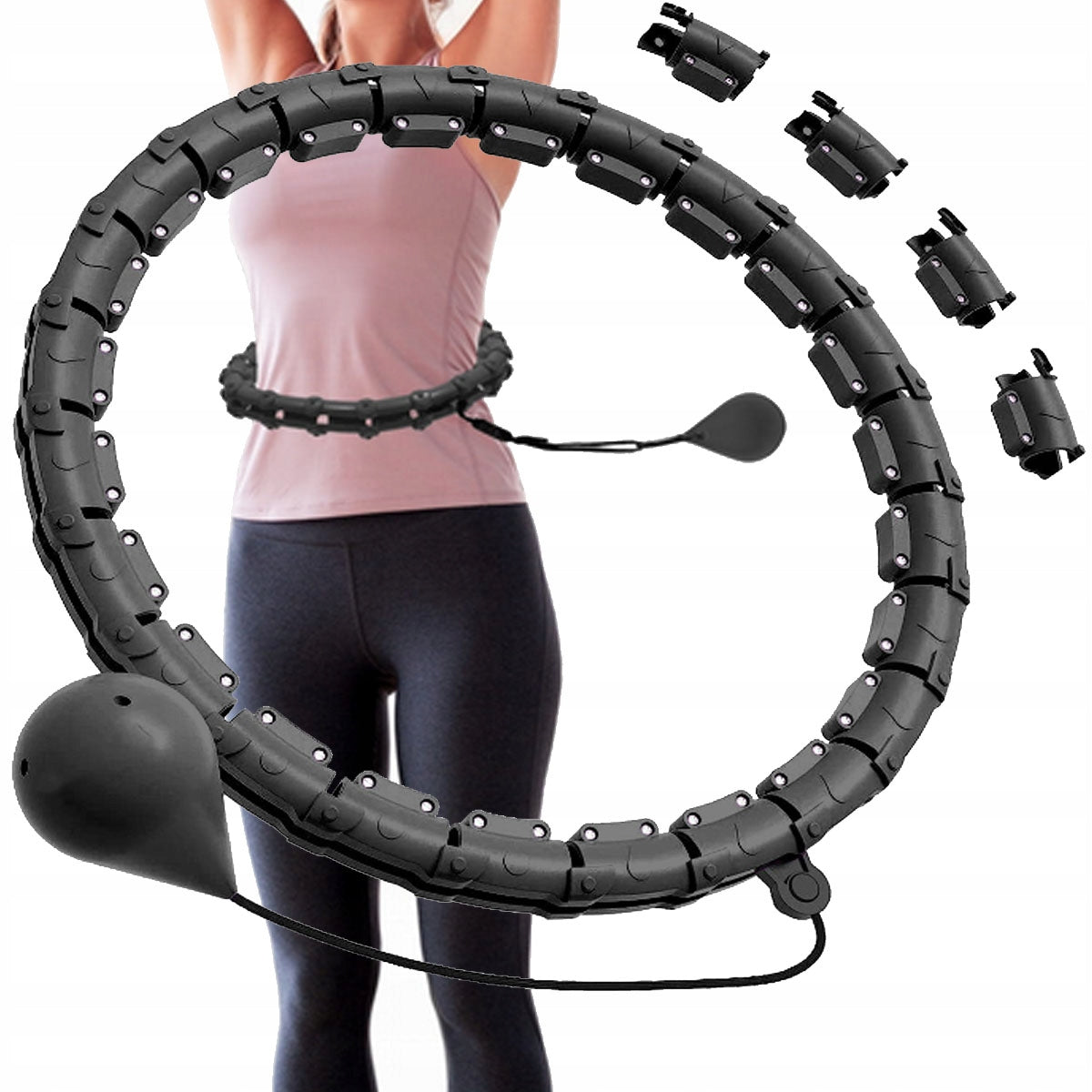 HULA HOOP SLIMMING WITH WEIGHT PROTRUSION MASSAGER METAL BEARINGS SMART