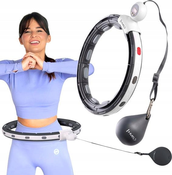 HULA HOOP WITH MAGNET AND WEIGHT COUNTER WHEEL HMS HHM15 BLACK Color black
