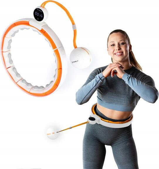 HULA HOOP WITH MAGNETS HMS HHM21 WITH TPE PROJECTIONS AND WEIGHT + COUNTER Color white