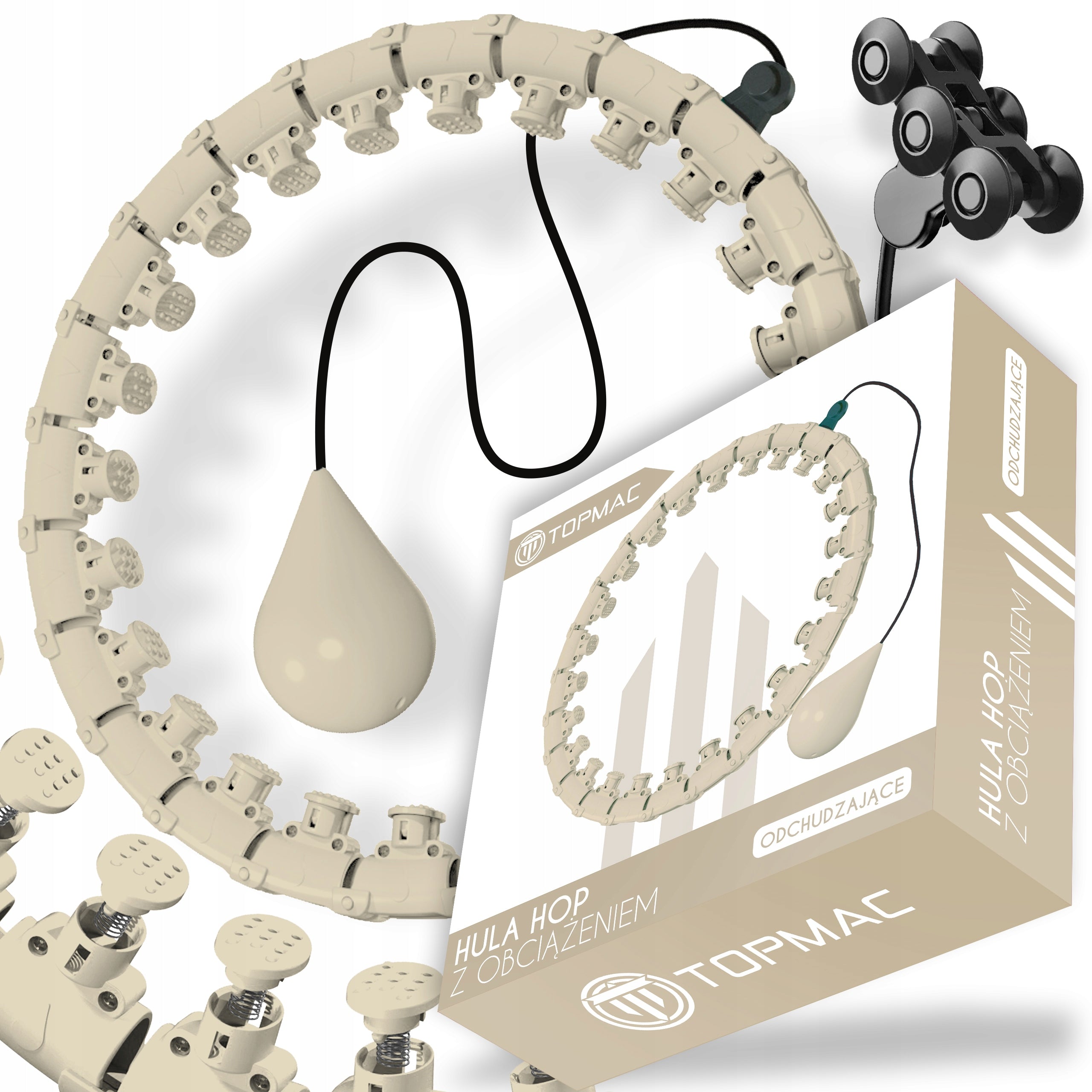 HULA HOOP WITH WEIGHT AND SLIMMING STUDS HULA HOOP SMART PRO+BEIGE
