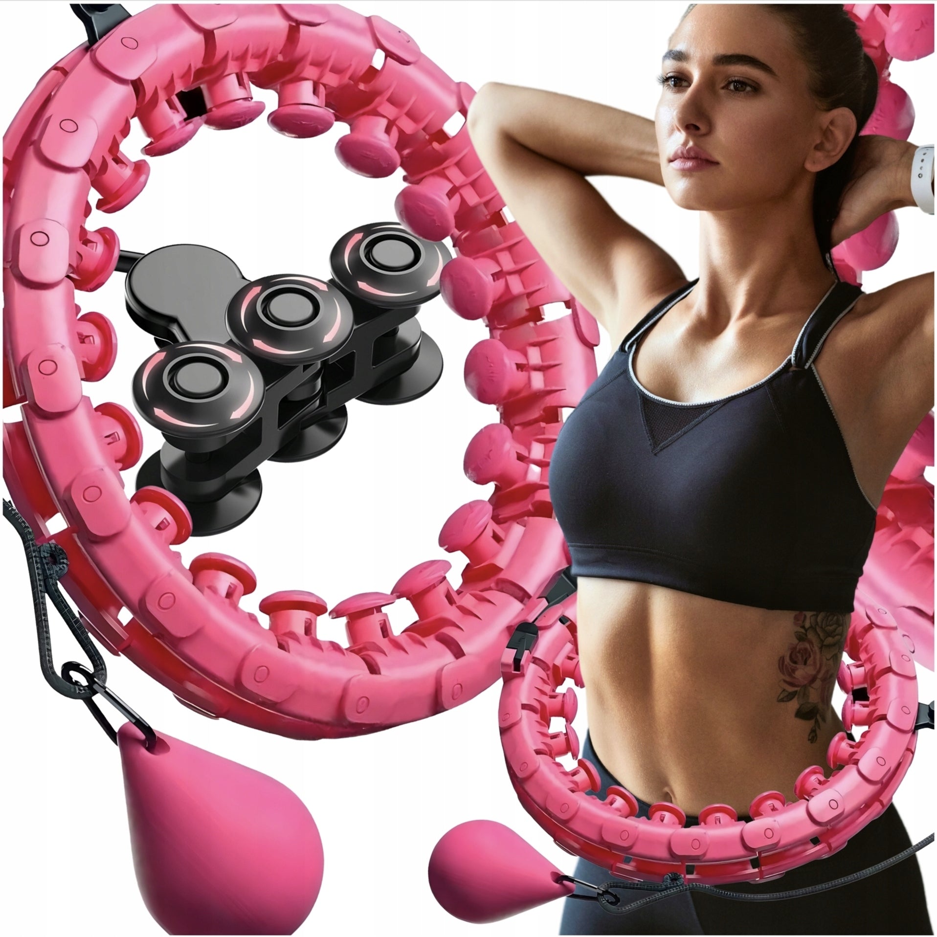 HULA HOOP WITH WEIGHT EXTENSIONS SLIMMING FITNESS FOLDING SMART FIT