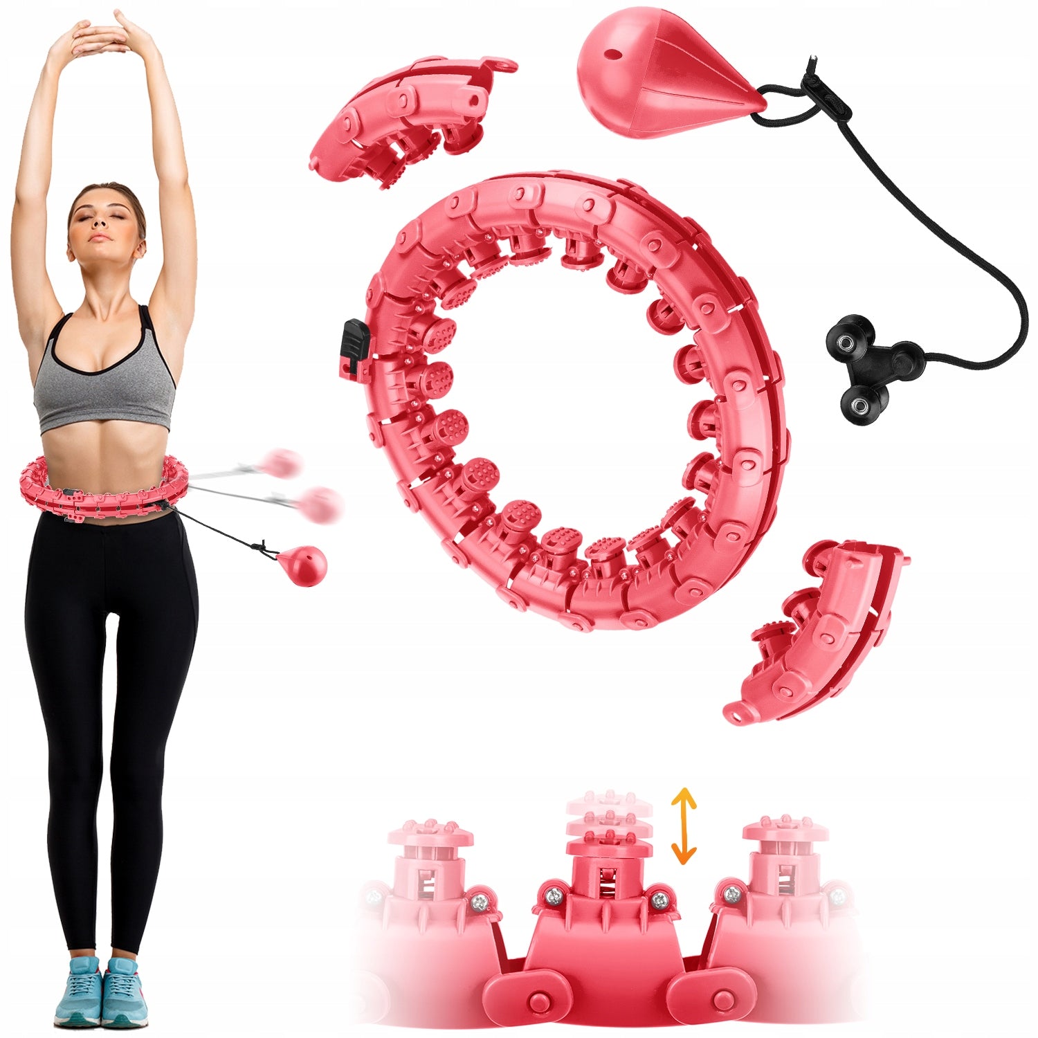 HULA HOOP WITH WEIGHT LOSS ADJUSTABLE WITH PROJECTIONS GYMTEK