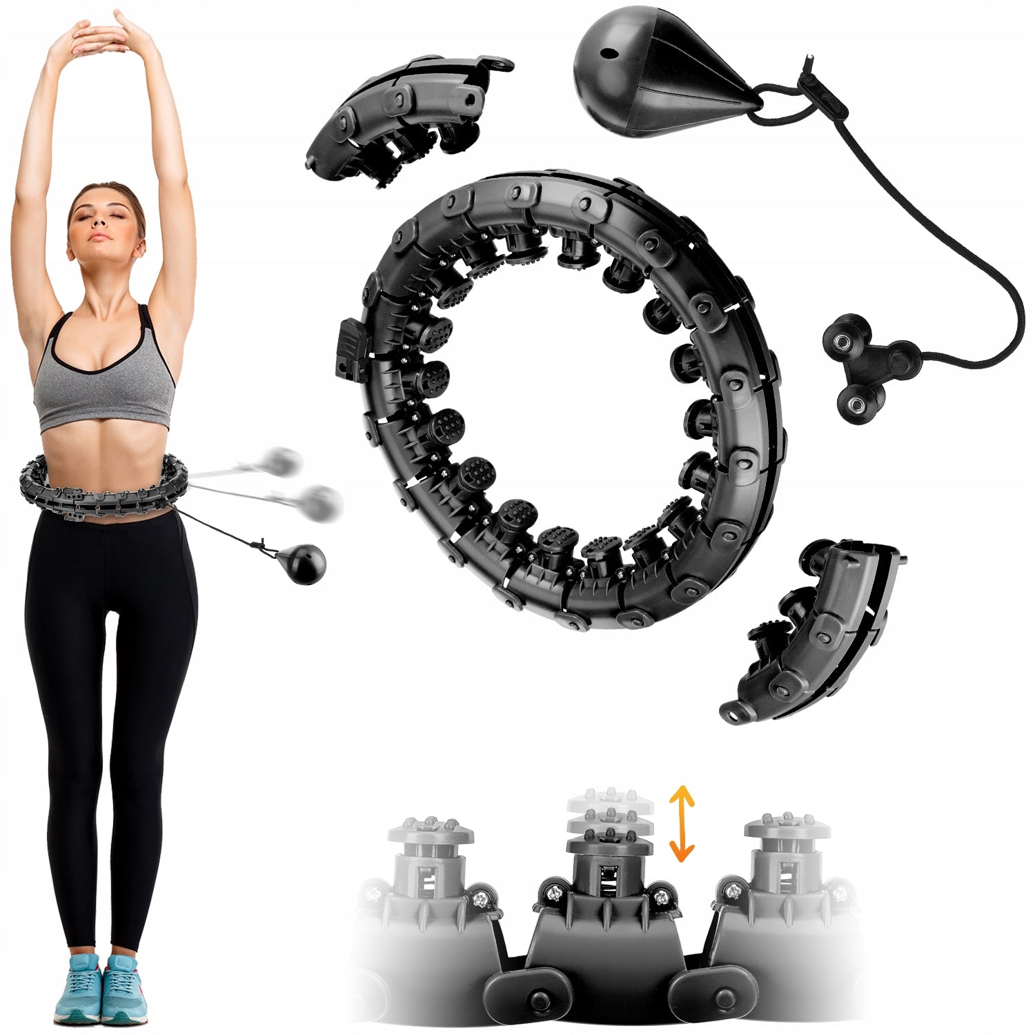 HULA HOOP WITH WEIGHT LOSS ADJUSTABLE WITH PROJECTIONS QUEENFIT