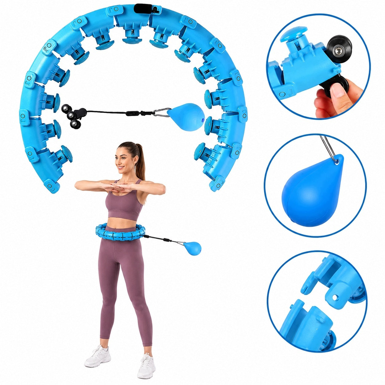 HULA HOP SLIMMING WITH WEIGHT PROTRUSIONS MASSAGER metal bearings Packaging status original