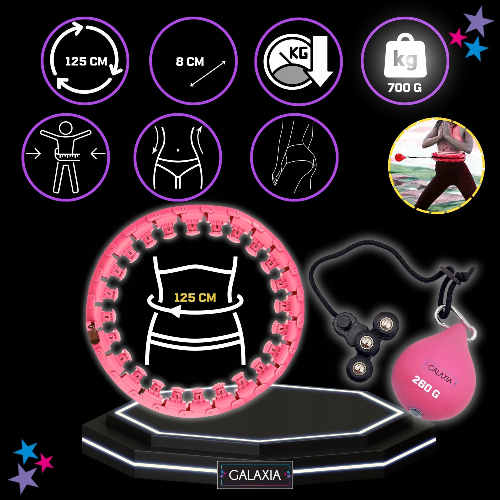 HULA HOP WEIGHTED HULAHOP Slimming Weighted Smart with Protrusions Manufacturer code Hula hoop marki GALAXIA