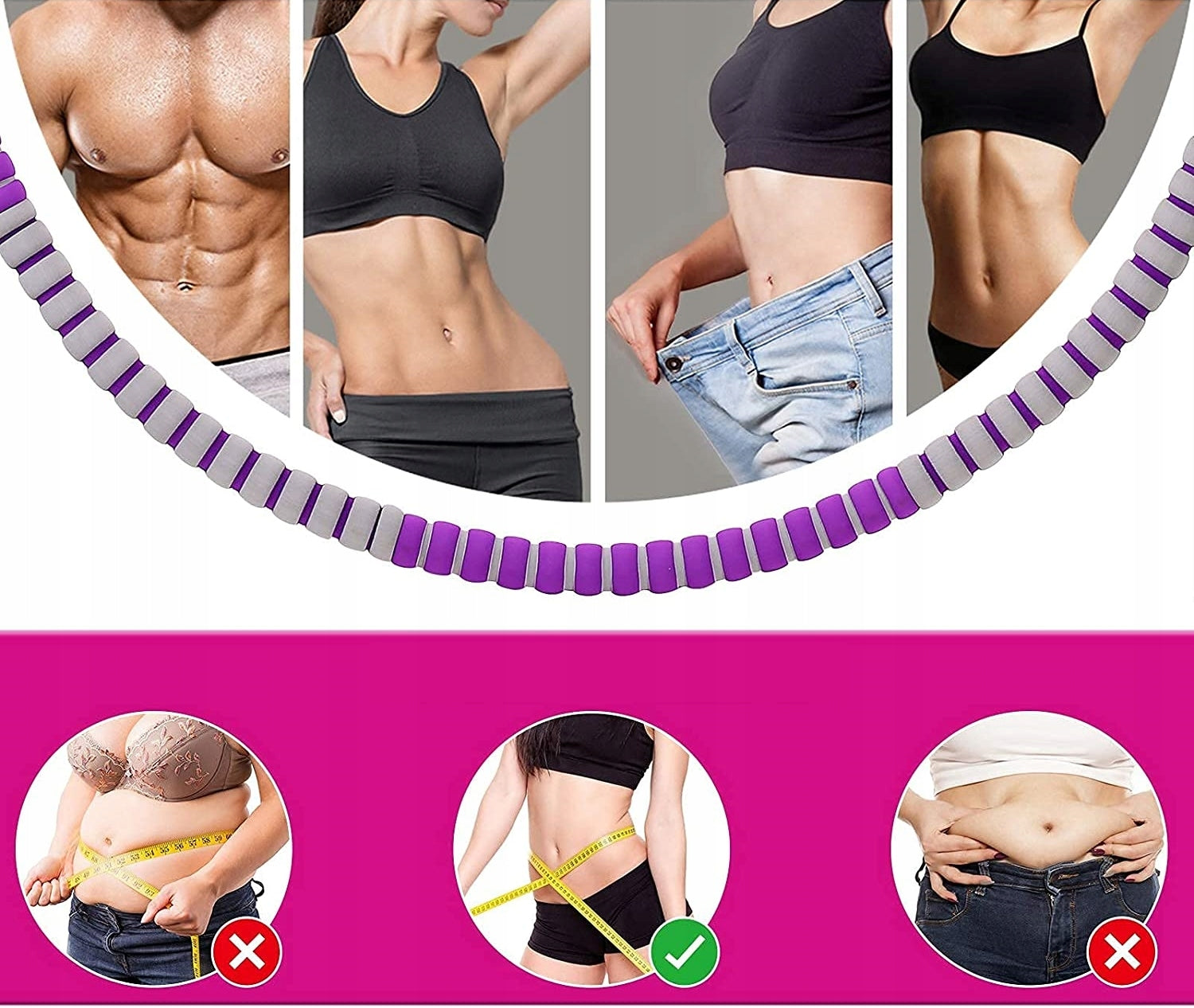HULA HOP WITH LOAD SLIMMING FOLDING FOAM PURPLE 8el 90cm Brand no brand