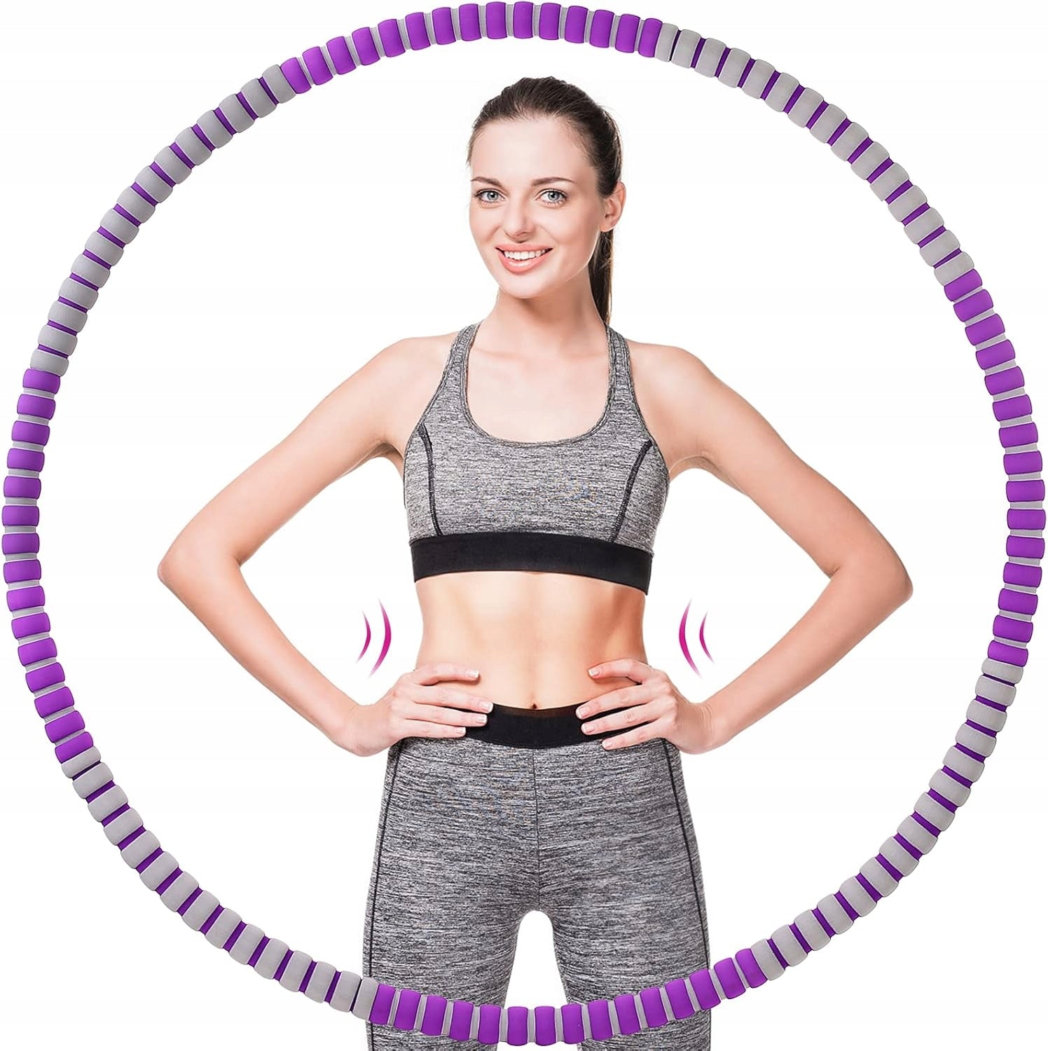 HULA HOP WITH LOAD SLIMMING FOLDING FOAM PURPLE 8el 90cm