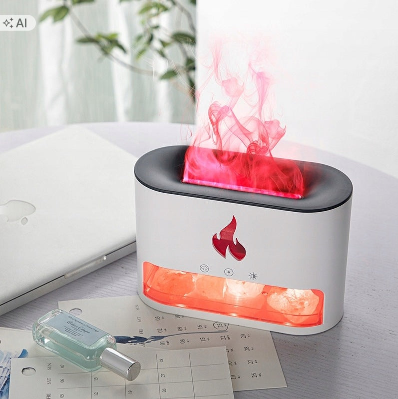 HUMIDIFIER AIR FIREPLACE AROMA DIFFUSER NIGHT LIGHT LED FIRE TIMER Packaging status original