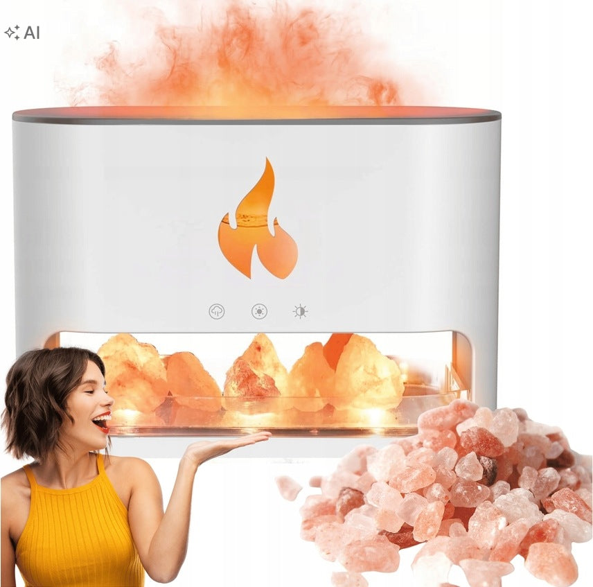HUMIDIFIER AIR FIREPLACE AROMA DIFFUSER NIGHT LIGHT LED FIRE TIMER