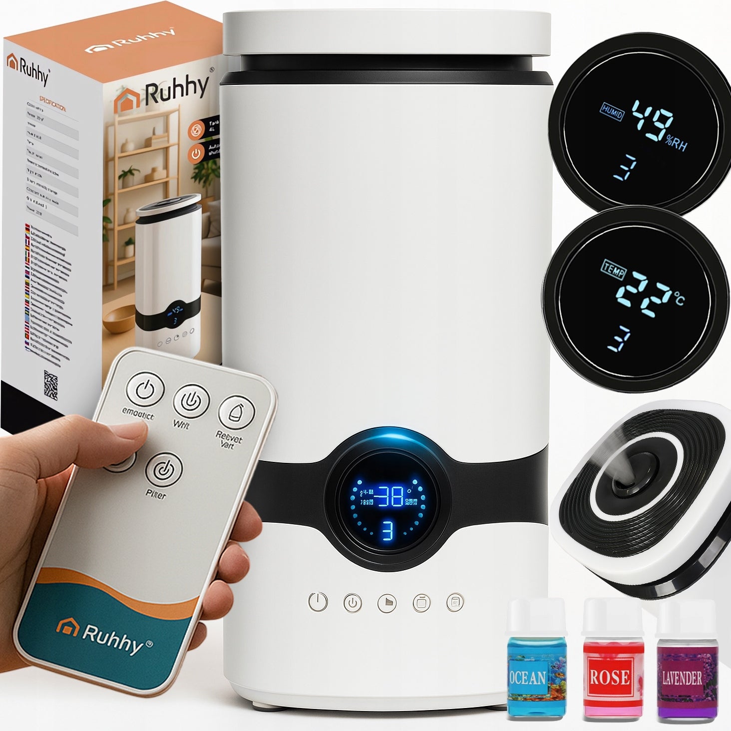 HUMIDIFIER AIR IONIZER AROMATHERAPY DIFFUSER TIMER REMOTE CONTROL 3IN1 OILS