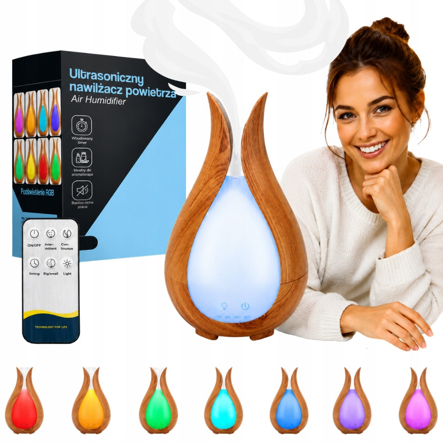 HUMIDIFIER AROMA DIFFUSER AROMATHERAPY FOR OILS NIGHT LIGHT Packaging status original