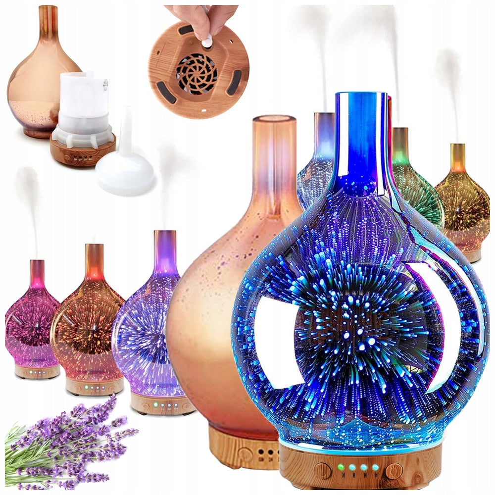 HUMIDIFIER AROMATHERAPY AROMA DIFFUSER NIGHT LIGHT RGB 3D