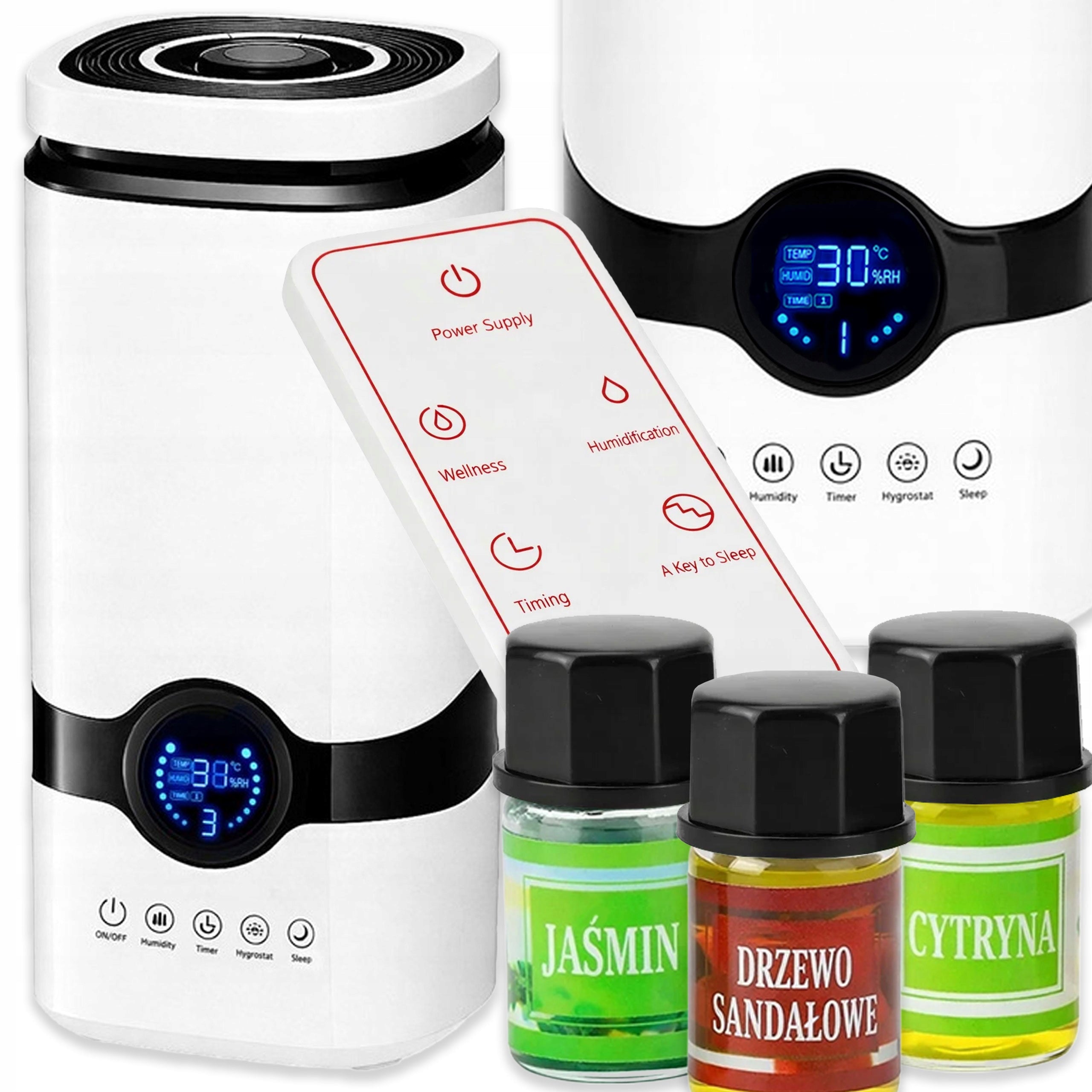 HUMIDIFIER AUTOMATIC AROMATHERAPY DIFFUSER 3 OILS Manufacturer code ULTRADŹWIĘKOWY NAWILŻACZ POWIETRZA PILOT