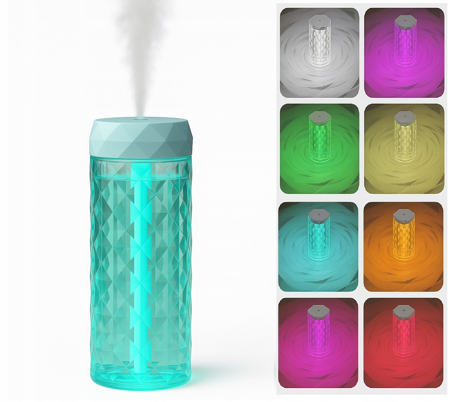 HUMIDIFIER CRYSTAL 1L DIFFUSER MIST LED LAMP