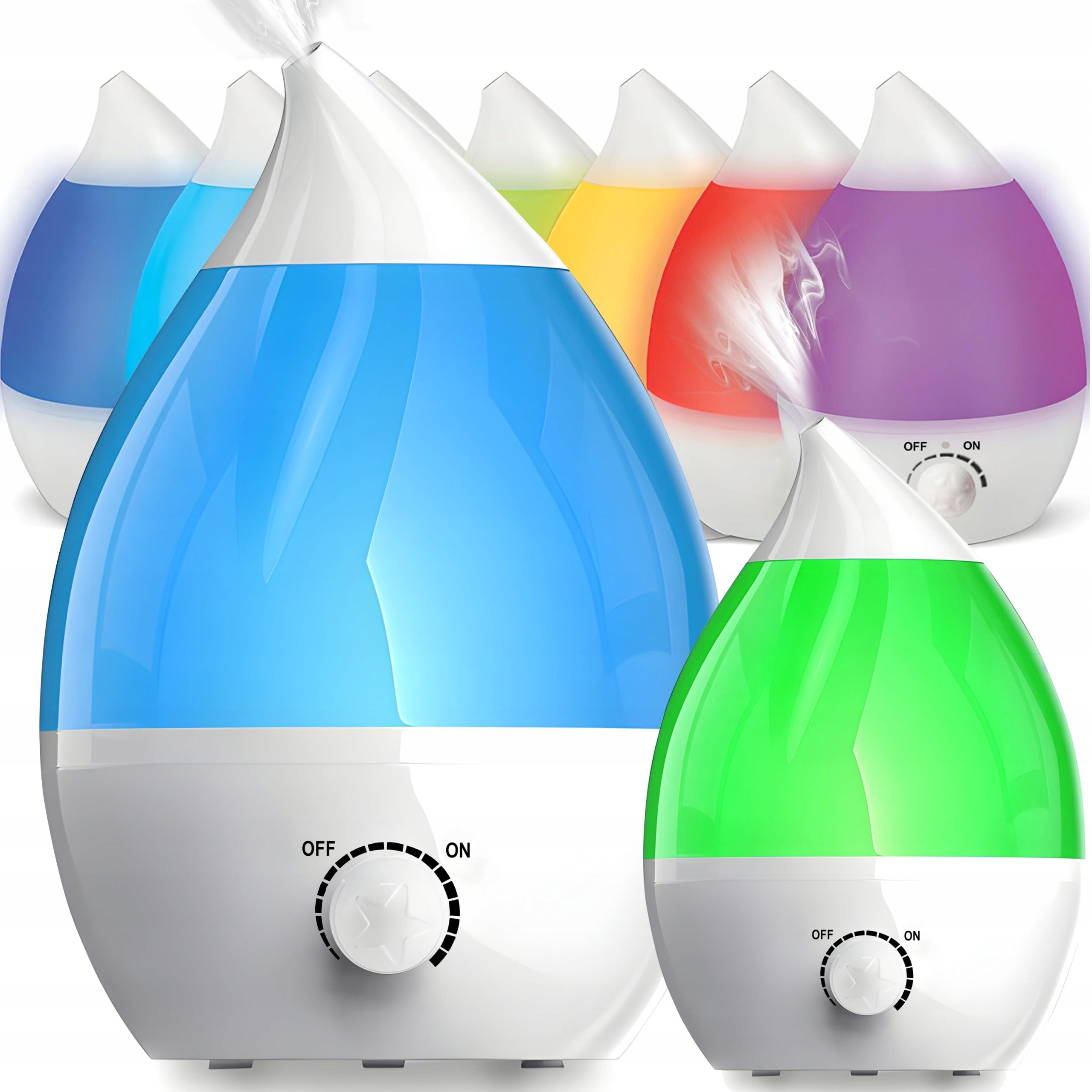 HUMIDIFIER DIFFUSER SILENT LED LIGHT 7 COLORS 25W IONIZER 2.6L