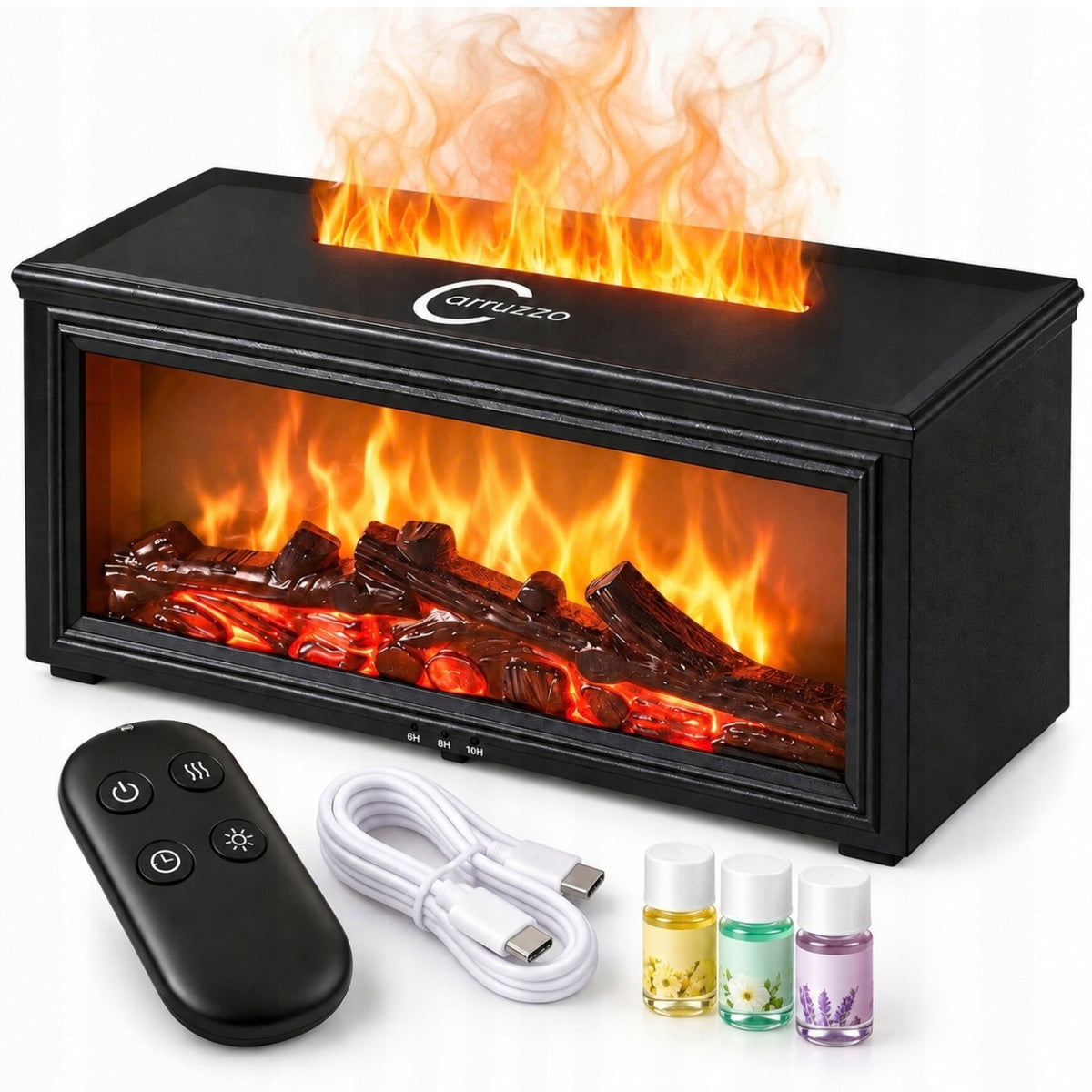 HUMIDIFIER FIREPLACE LED RGB DIFFUSER AROMATHERAPY TIMER REMOTE CONTROL OILS