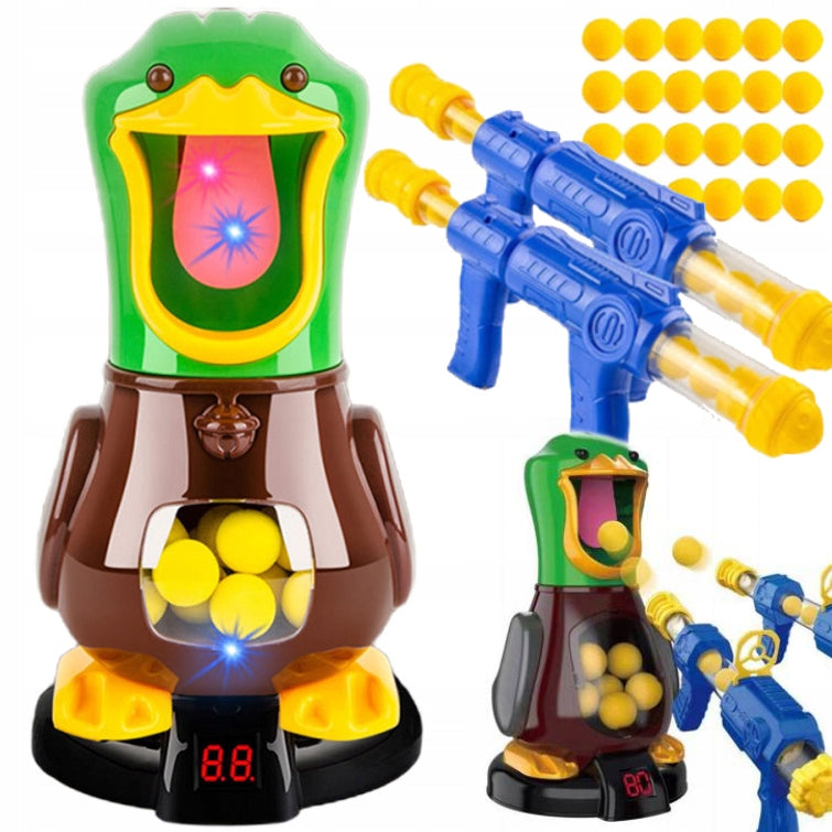 HUNGRY DUCK SHOOTING TARGET ESCAPES GLOWING GUNS ARCADE GAME
