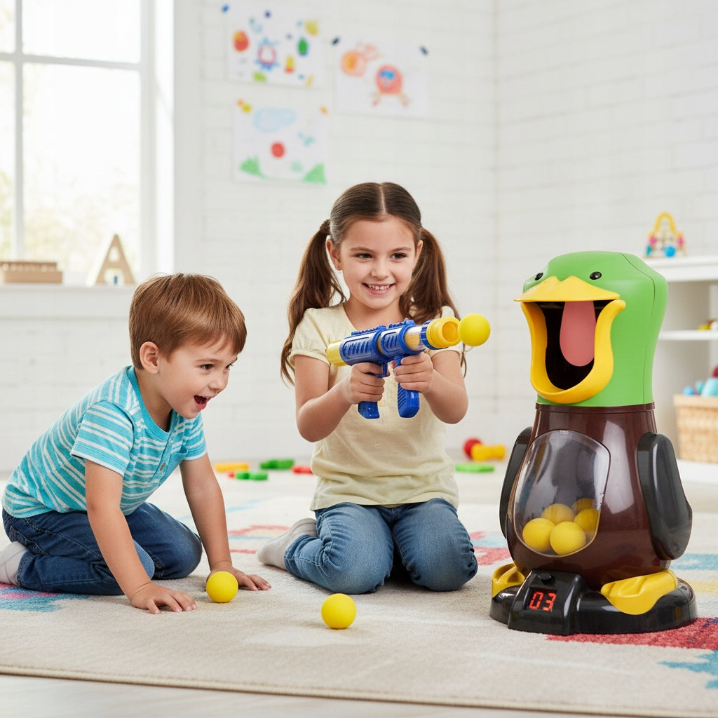 HUNGRY DUCK XXL SHOOTING AT TARGET ESCAPES LED 2xPISTOLET GLASSES FREEBIE Manufacturer code Prezent na dzień dziecka Pomysł dla dziecka