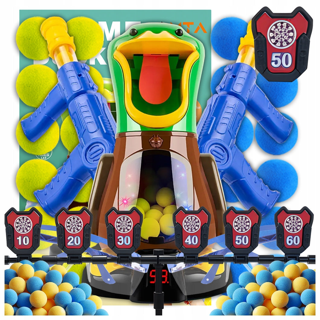 HUNGRY DUCK XXL SHOOTING AT TARGET ESCAPES LED 2xPISTOLET GLASSES FREEBIE