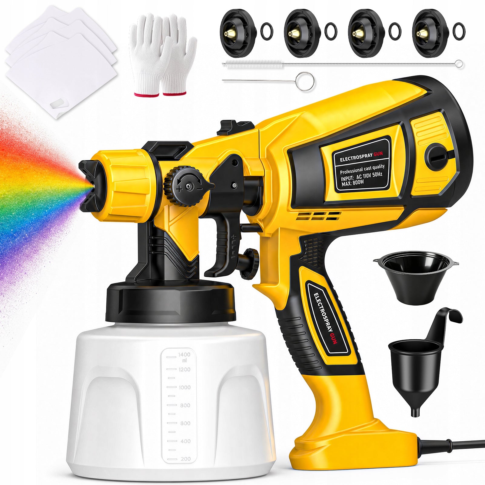 HVLP 850W Electric Spray Gun With 3 Spray Modes. US Plug