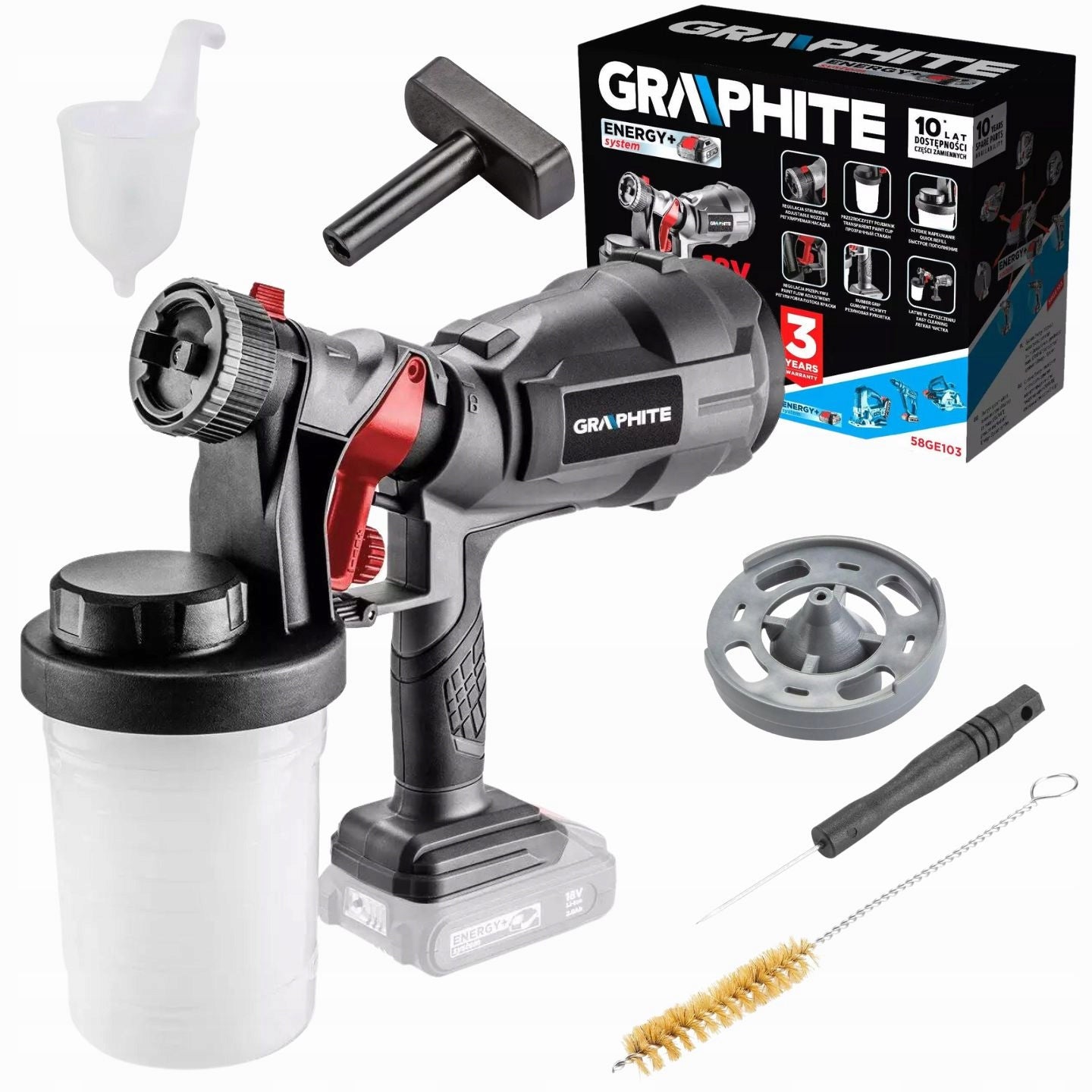 HVLP Energy + paint spray gun without battery