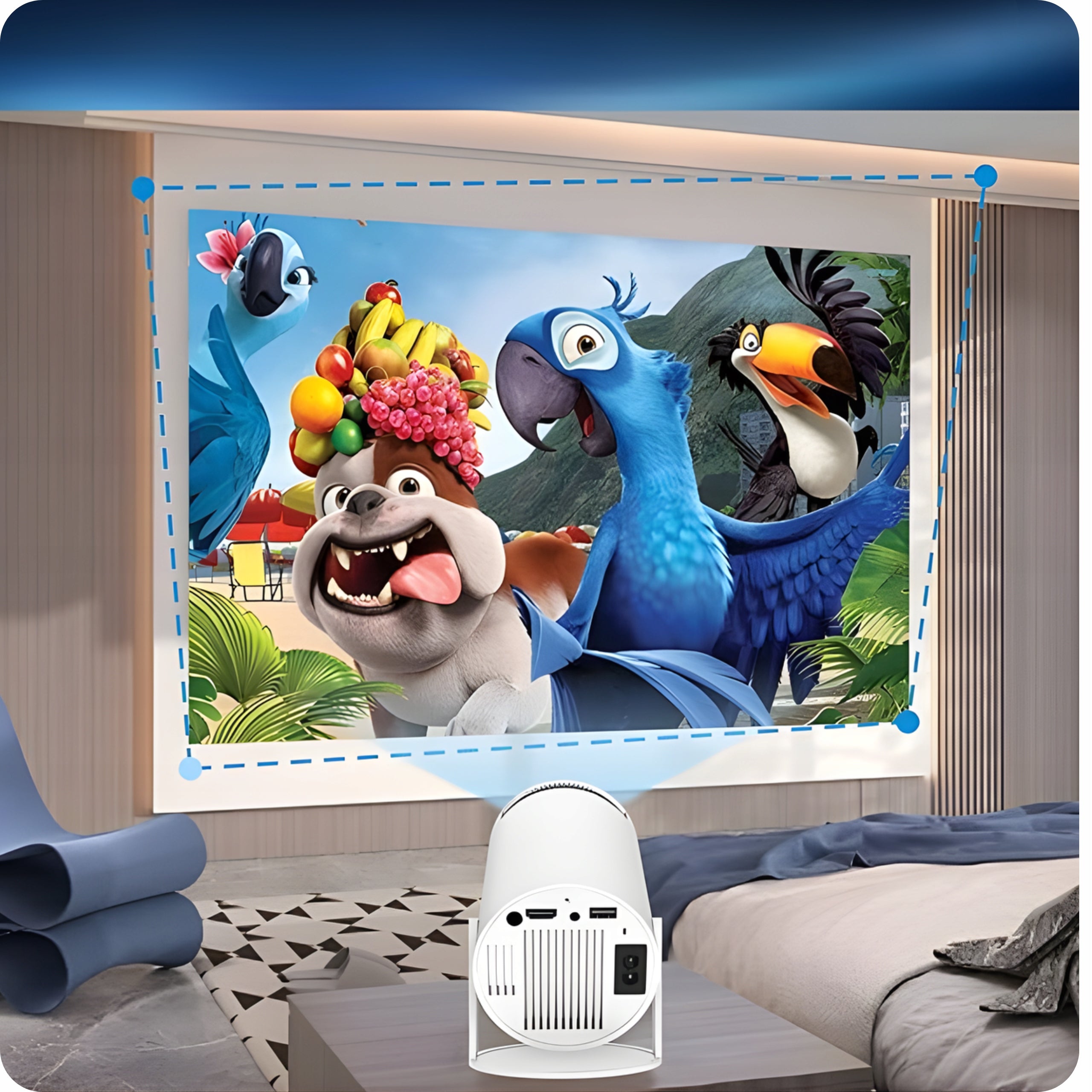 HY300 PRO Portable LED Projector for 130 Inch HDMI for Fairy Tale Movies Packaging status original