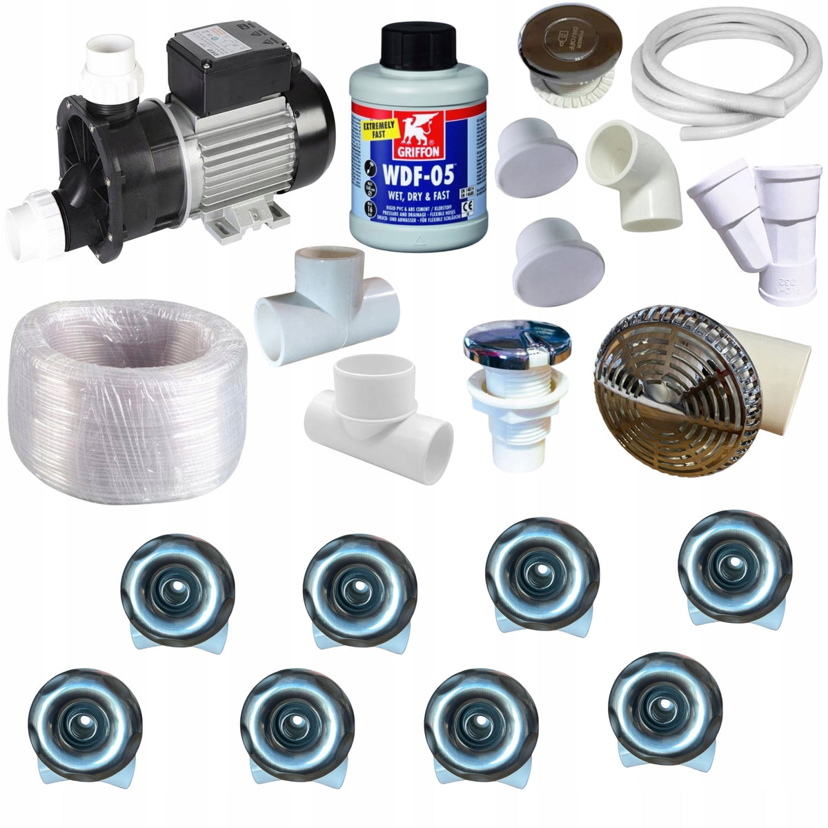 HYDROMASSAGE KIT Pump 1100 W 8 nozzles for Bathtub Jacuzzi Balii Installation Packaging status original