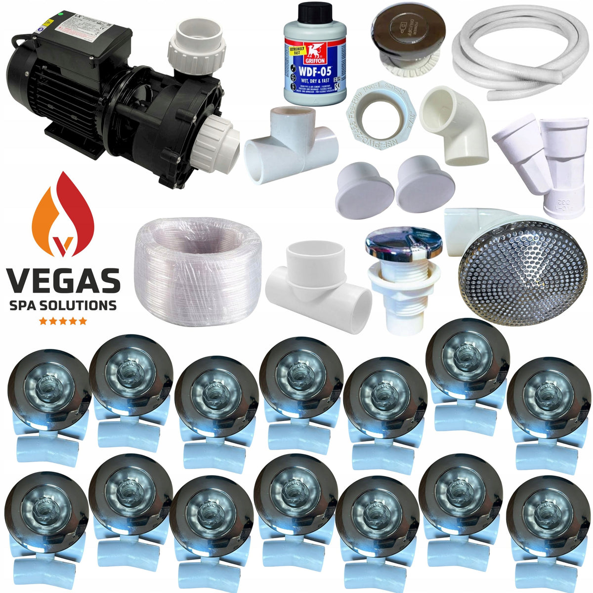 HYDROMASSAGE KIT Pump 1500W 14 Nozzles for Bathtub Installation Jacuzzi Bali Packaging status original
