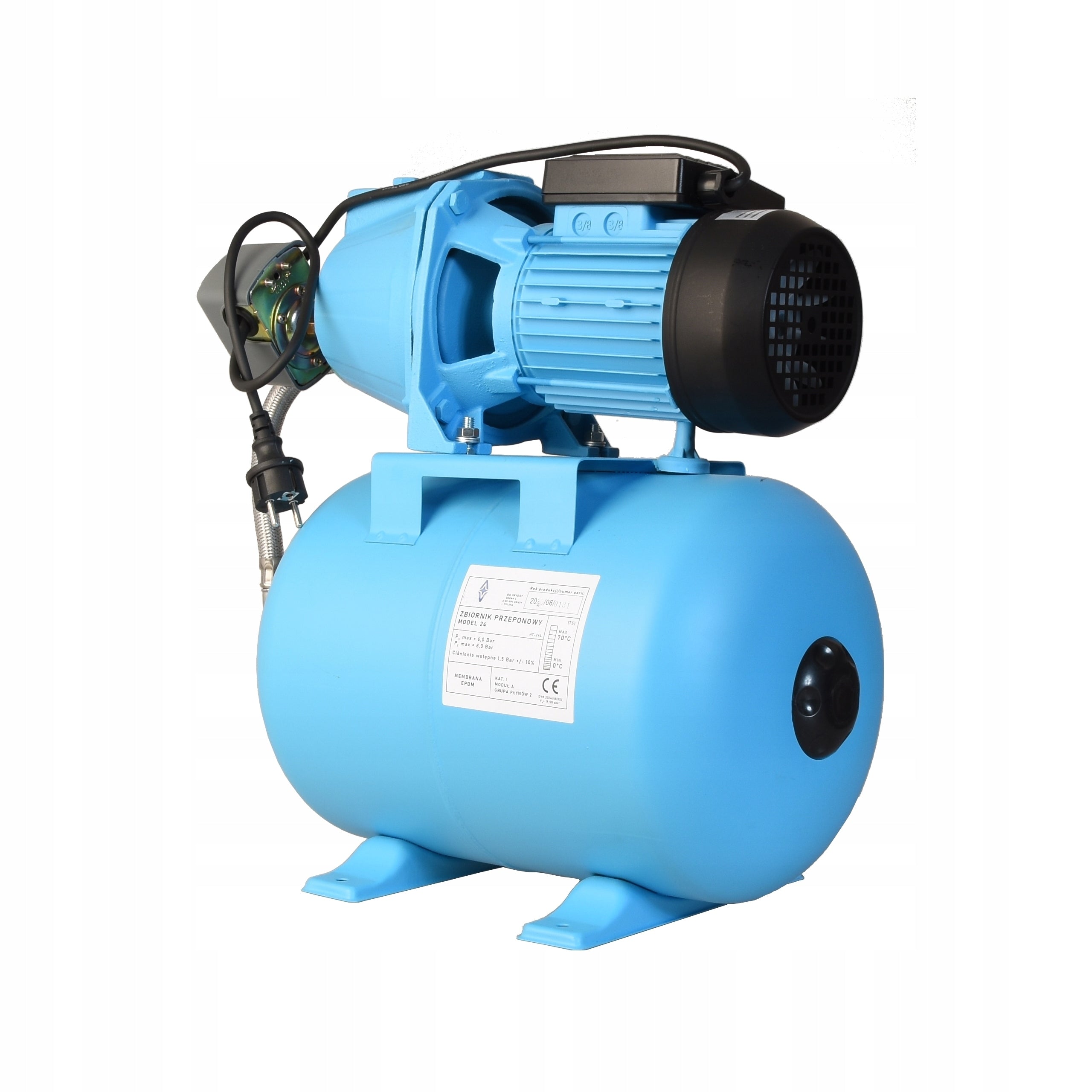 HYDROPHORE 24L SET 100 WATER TANK HYDROPHORE PUMP SET 3600L/H Engine power 1100 W