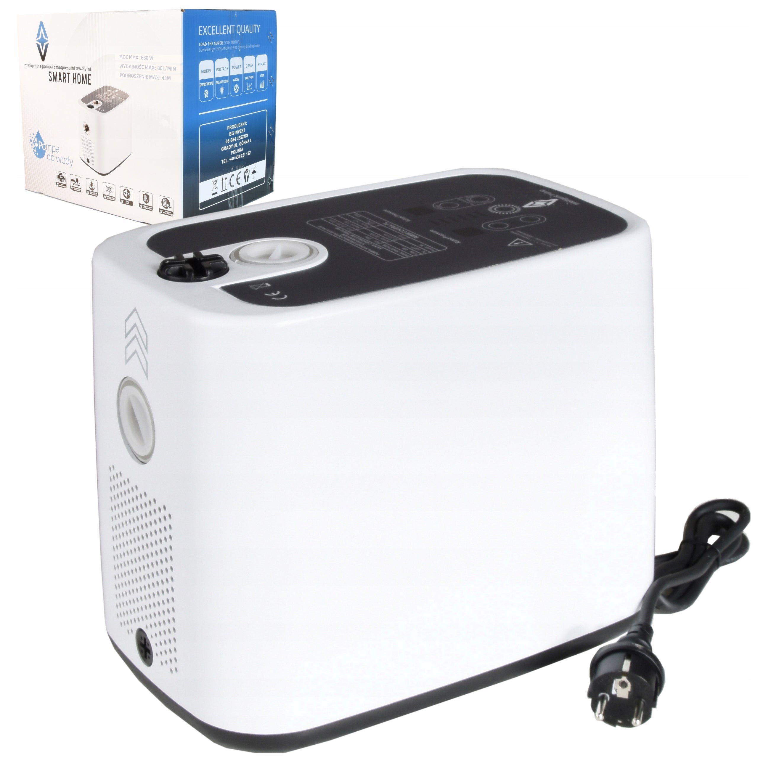 HYDROPHORE PUMP WITH INVERTER SMART HOME 80L/MIN 680W HYDROPHORE INVERTER Manufacturer code POMPA AUTOMATYCZNA ENERGOOSZCZEDN SMART HOME