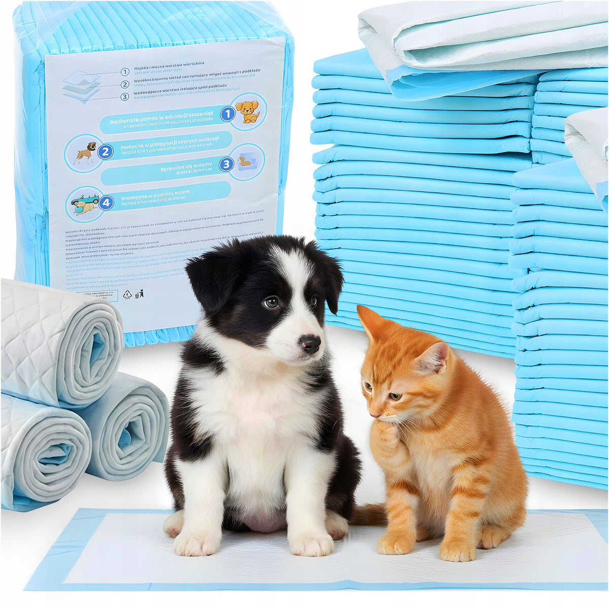 HYGIENE PADS 60x90 FOR ANIMALS CAT DOG MAT ABSORBENT 50 PCS
