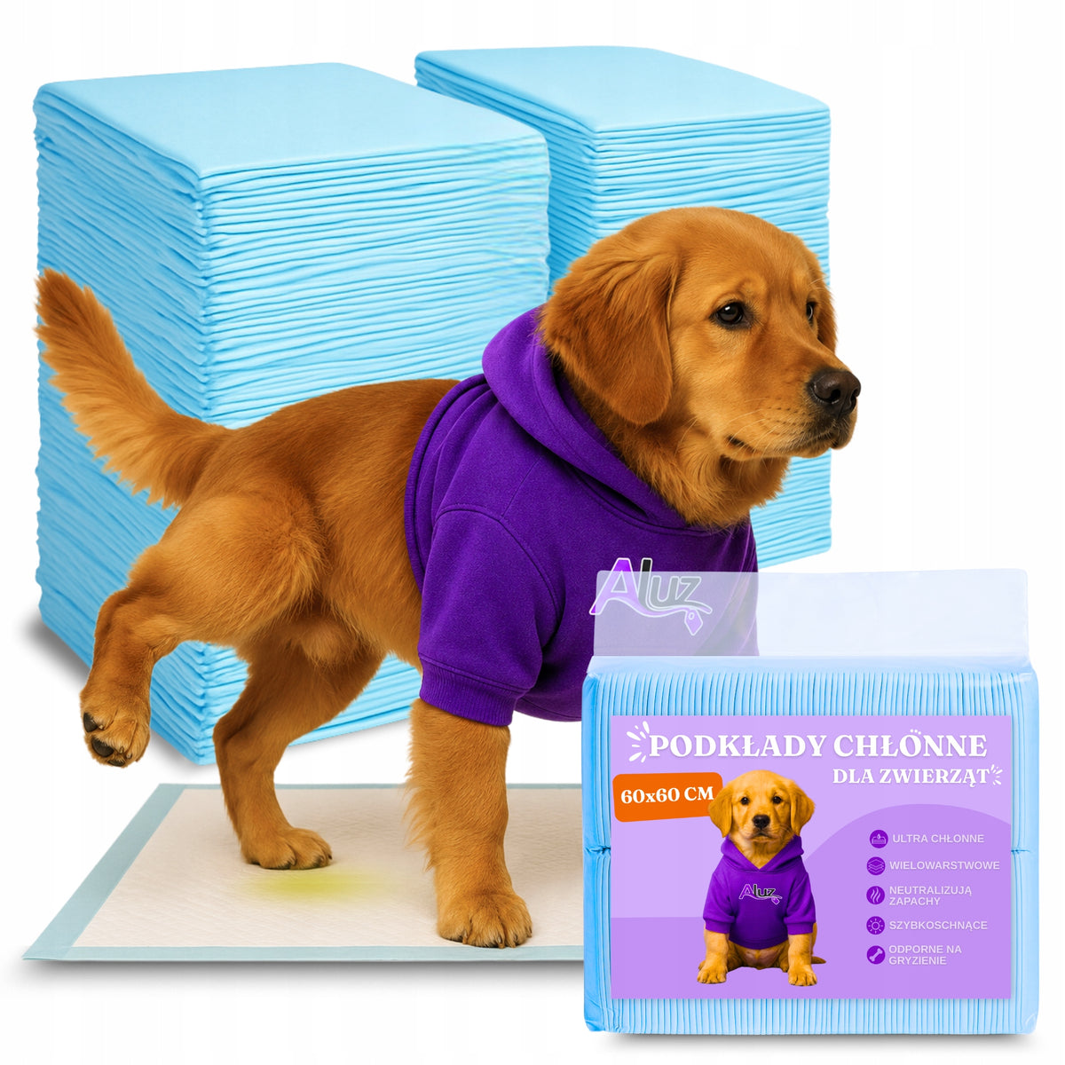 HYGIENE PADS dog mats for peeing learning 60X60 100 PCS absorbent