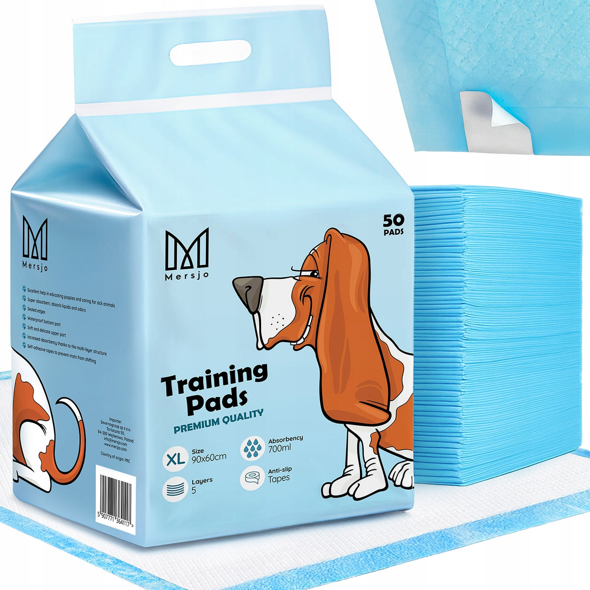 HYGIENIC PADS Absorbent MATS FOR DOGS learning to pee MERSJO 90x60 50pcs