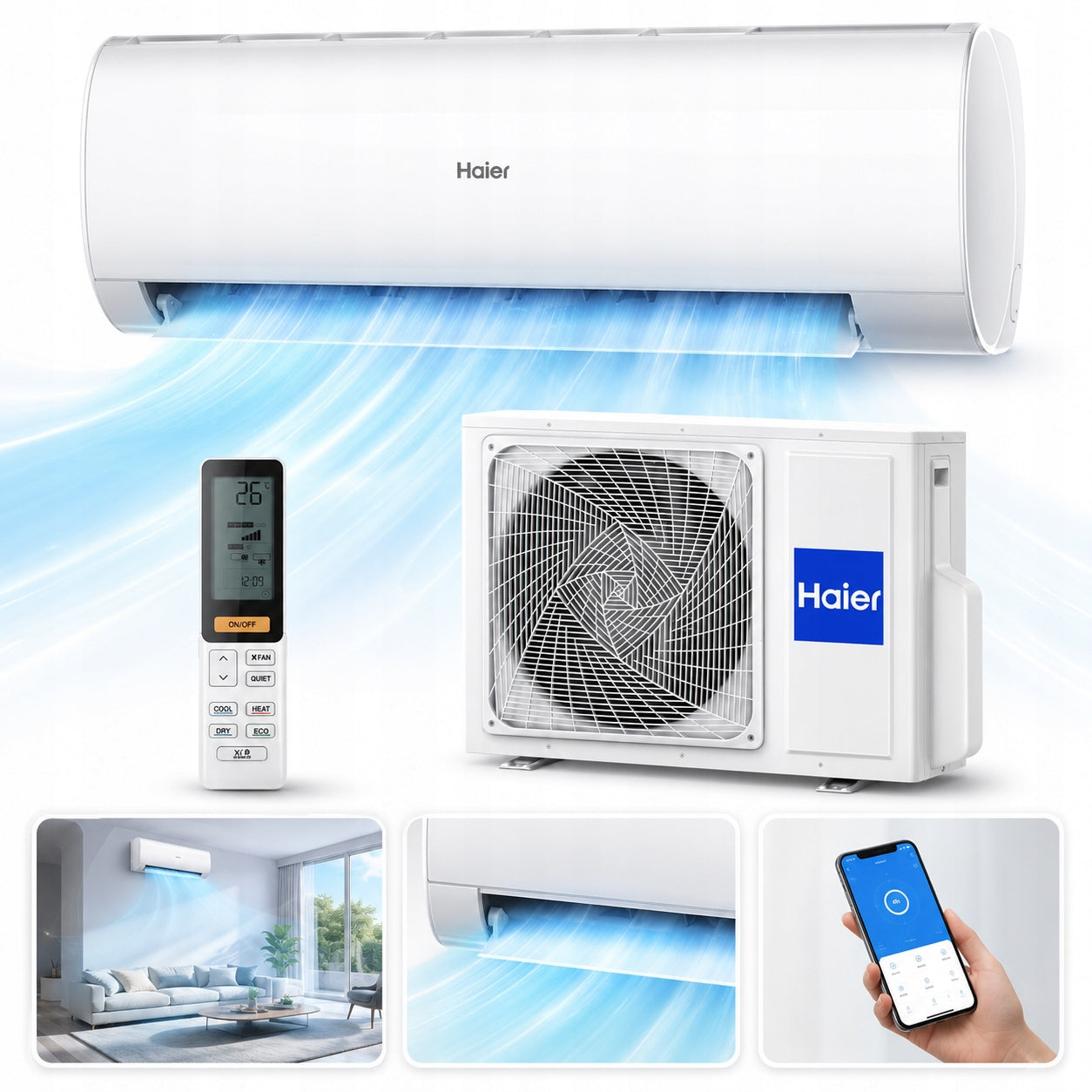 Haier PEARL Plus Wall Air Conditioner 5kW A++ UV-C WiFi R32 Split Quiet Manufacturer code AS50PDAHRA / 1U50MEGFRA