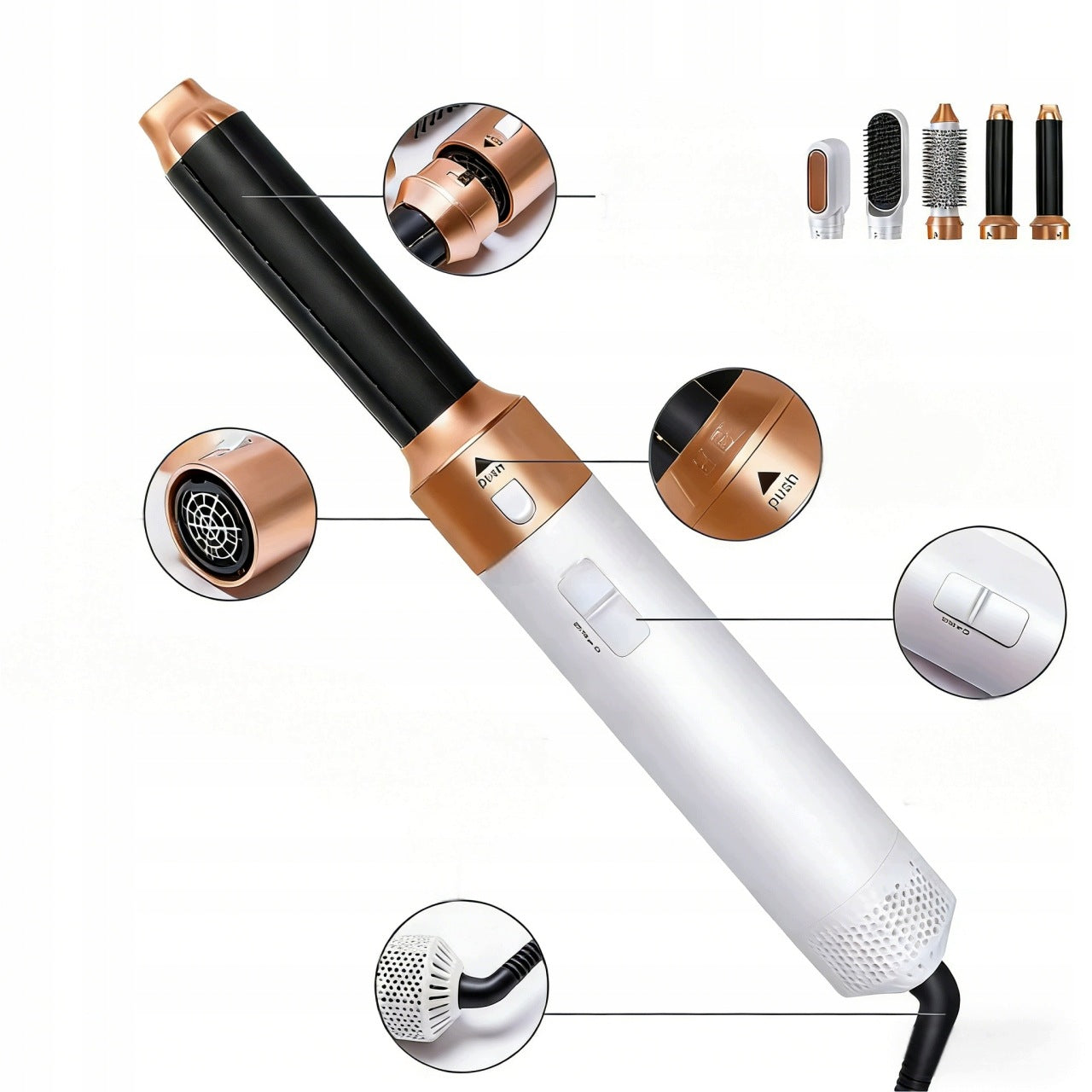 Hair Brush Thermal Hair Dryer Set 5 in 1 Brand sennifar