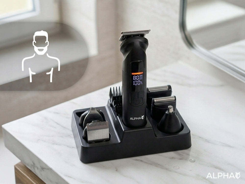 Hair Clipper, Beards 6in1 - Nose Trimmer + Shaver Alpha Packaging status original