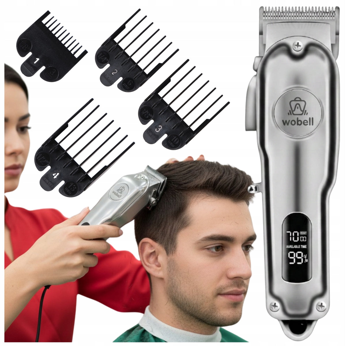 Hair Clipper Head Haircut Men's Professional 4 Caps Medical device no