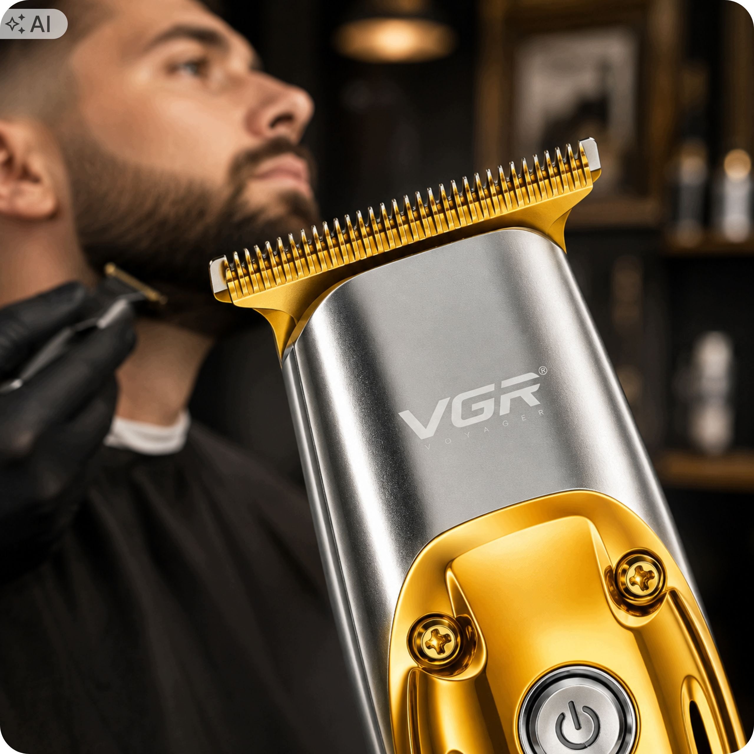 Hair Clipper Men's Wireless T-Blade LED USB 4 Caps Medical device no