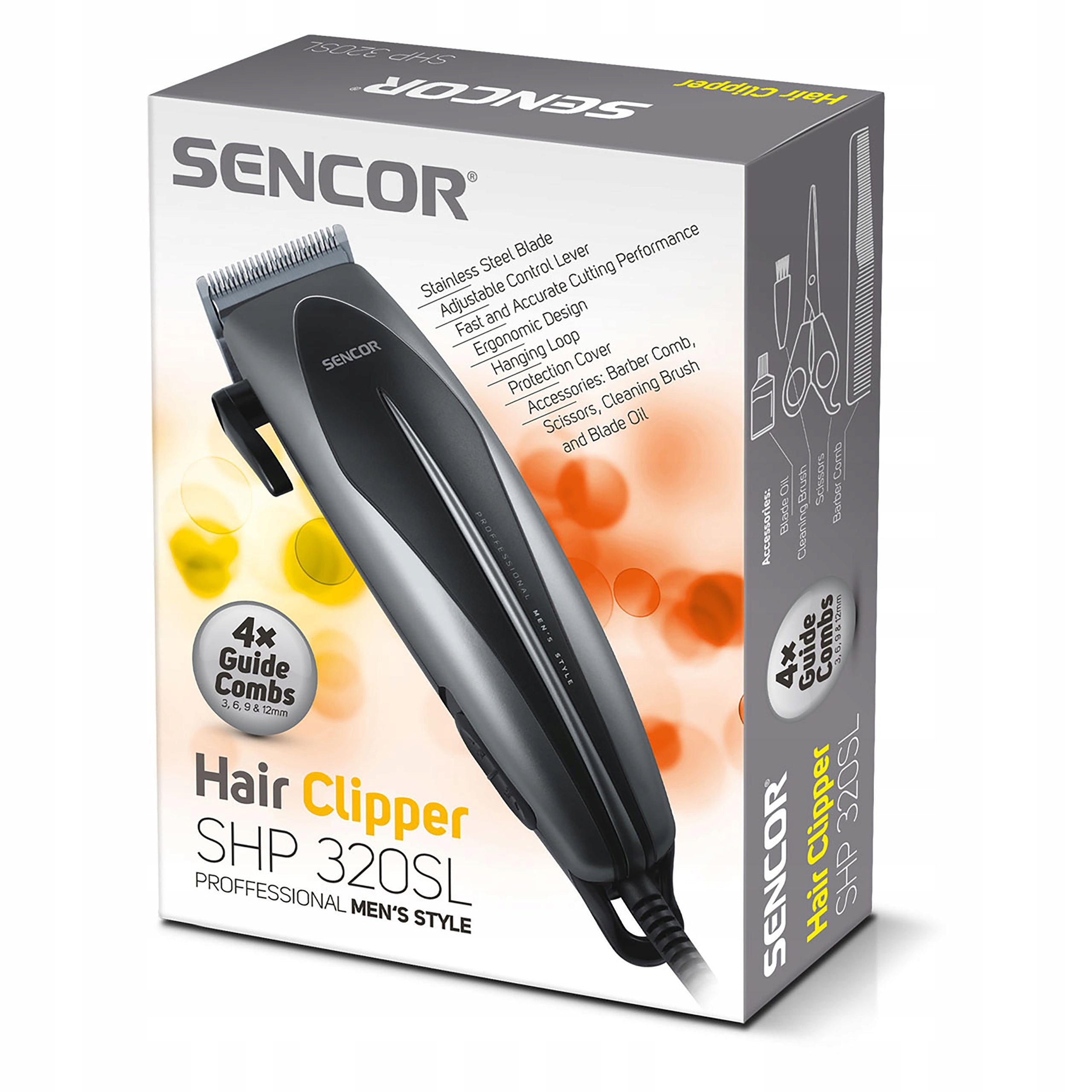 Hair Clipper Sencor SHP320SL 4 caps! adjustable! STRONG! Packaging status original