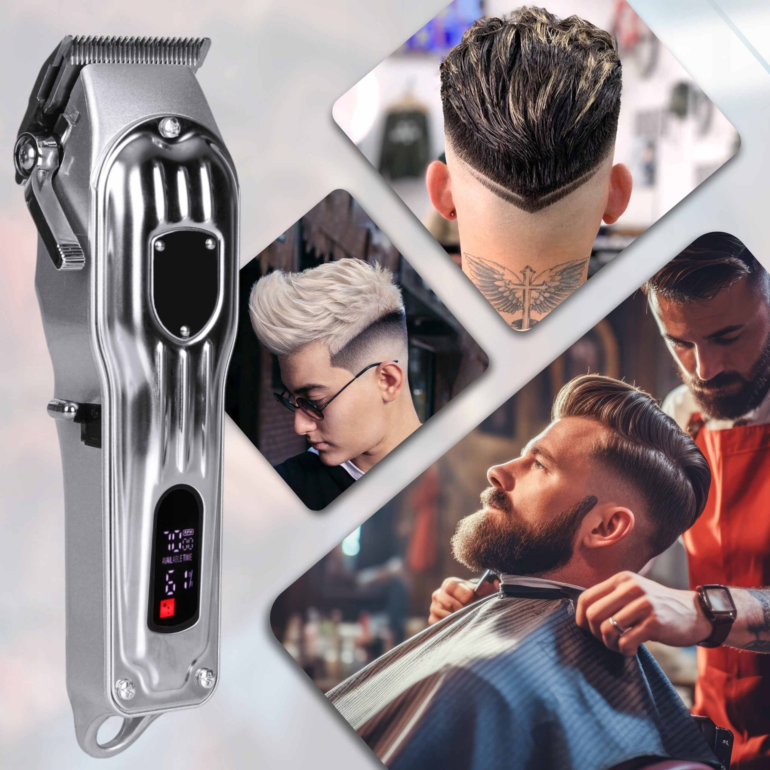 Hair Clipper Wireless Professional For Cutting Caps Set Packaging status original